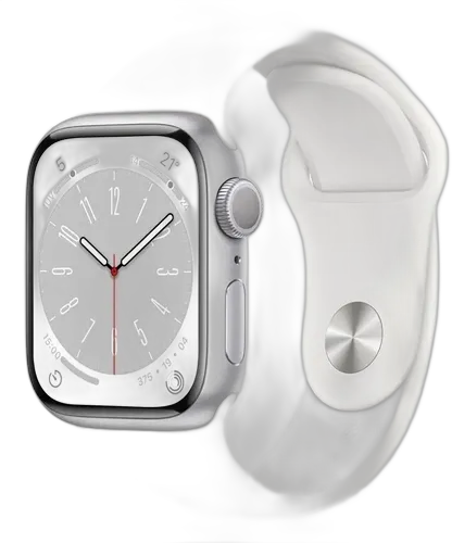 [PR10040APP0044] APPLE WATCH SERIES 8 GPS 41MM SILVER ALUMINIUM CASE M/L WHITE SPORT BAND MP6M3LL/A
