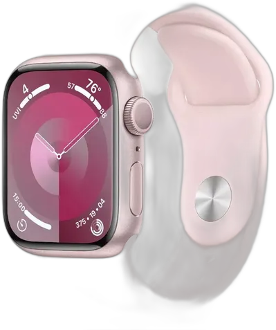 [PR10040APP0047] APPLE WATCH SERIES 9 41MM PINK ALUMINUM CASE PINK SPORT BAND GPS S/M, MR933LL