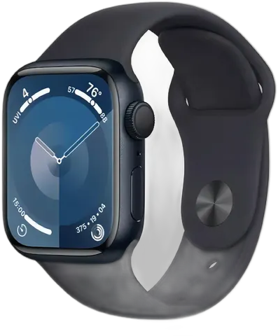 [PR10040APP0048] APPLE WATCH SERIES 9 45MM MIDNIGHT ALUMINUM CASE MIDNIGHT SPORT BAND GPS S/M, MR993LL