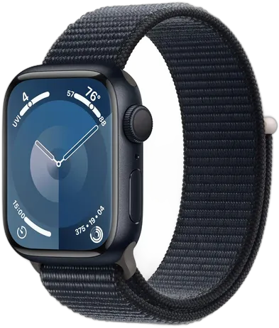 APPLE WATCH SERIES 9 41MM MIDNIGHT ALUMINIUM CASE WITH MIDNIGHT SPORT LOOP (S/M) MR8Y3LW/A