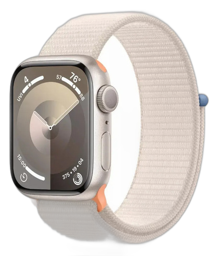 APPLE WATCH SERIES 9 45MM STARLIGHT ALUMINIUM CASE WITH STARLIGHT SPORT LOOP (S/M) MR983LL/A