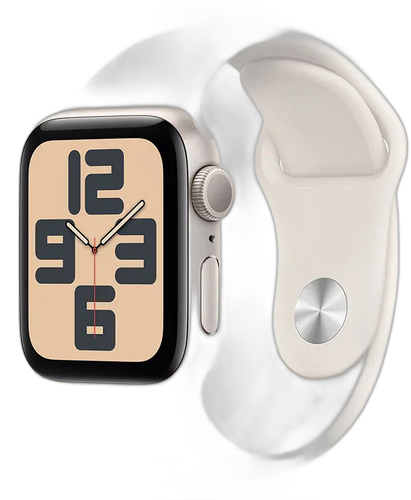APPLE WATCH SE 2 GEN 40MM STARLIGHT ALUMINUM CASE AL STAR SPORTBAND S/M MXEF3LL/A