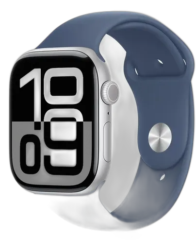 APPLE WATCH SERIES 10 46MM SILVER AL DENIM SB S/M (GPS) MWWL3LW/A