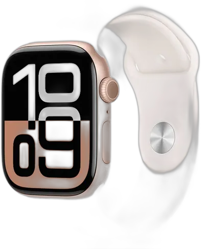 [PR10040APP0070] APPLE WATCH SERIES 10 GPS 46MM ROSE GOLD ALUMINUM CASE WITH LIGHT BLUSH SPORT BAND - S/M MWWT3LW/A