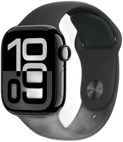 APPLE WATCH SERIES 10 GPS 42MM JET BLACK ALUMINUM CASE WITH BLACK SPORT BAND - S/M MWWE3LW/A