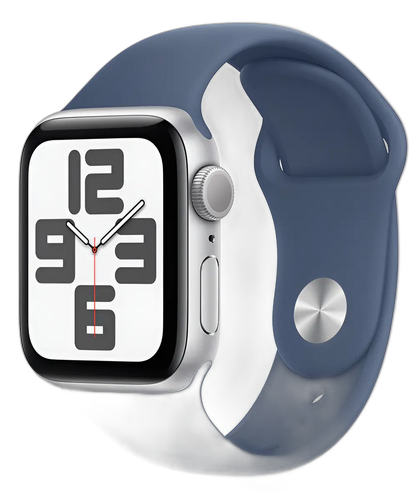 APPLE WATCH SE 2ND GENERATION (GPS) 40MM ALUMINUM CASE WITH DENIM SPORT BAND S/M SILVER MXEC3LL/A