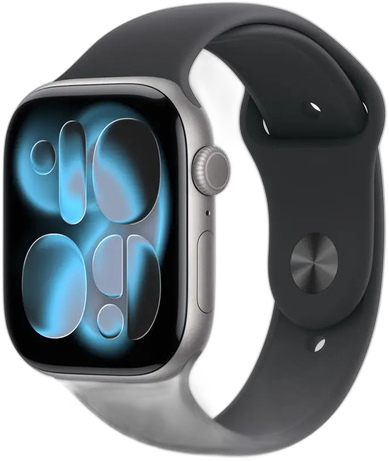 [PR10040APP0085] APPLE WATCH SERIES 11 (GPS) 46MM SPACE GRAY BLACK SPORT BAND M/L