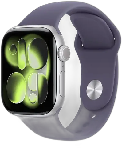 APPLE WATCH SERIES 11 (GPS) 42MM SILVER ALUMINIUM CASE PURPLE FOG SPORT BAND S/M