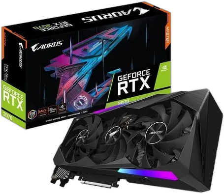 GIGABYTE AORUS GEFORCE RTX 3070 DIRECTX 12 M-8GD 8GB 256-BIT GDDR61 PCI EXPRESS 4.0 X16 ATX VIDEO CARD