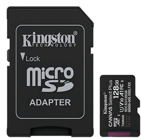 KINGSTON 128GB MICROSDXC CANVAS SELECT PLUS GEN3 150MB/S A1 CARD + ADAPTER MODELO SDCS3/128GB