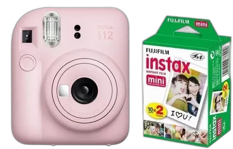 [PR05020FUJ0020] FUJIFILM INSTAX MINI 12 INSTANT FILM CAMERA BLOSSOM PINK + ROLLO 20 FOTOS