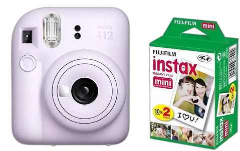 [PR05020FUJ0021] FUJIFILM INSTAX MINI 12 INSTANT FILM CAMERA LILAC PURPLE + ROLLO 20 FOTOS