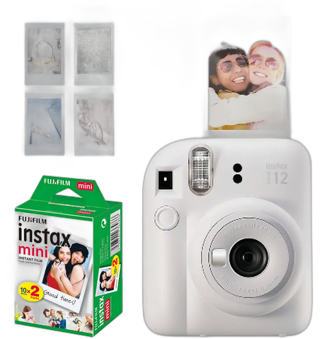 [PR05020FUJ0024] FUJIFILM INSTAX MINI 12 INSTANT FILM CAMERA CLAY WHITE + ROLLO 20 FOTOS