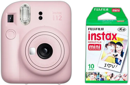 [PR05020FUJ0025] FUJIFILM INSTAX MINI 12 INSTANT FILM CAMERA BLOSSOM PINK + ROLLO 10 FOTOS
