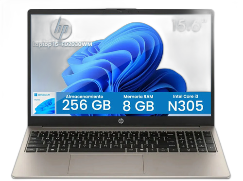HP 15.6 INCH FHD IPS TOUCH WINDOWS 11 LAPTOP INTEL CORE I3-N305 8GB 256GB SSD COZY CASHMERE